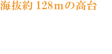 生活の中に優雅なロケーション
				があるという幸せ海抜約128ｍの高台で 煌びやかな暮らしを謳歌